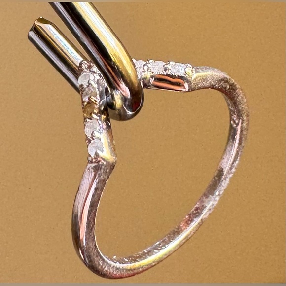 Genuine Diamond V Ring (1/10 ct. t.w.) in Sterling Silver, Size 5 - Picture 12 of 16